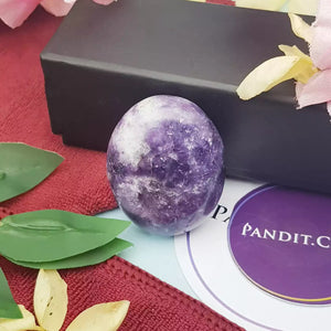 Lepidolite Healing Crystal Palm Stone
