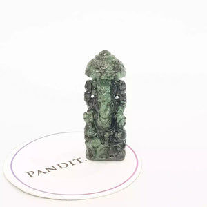 Lord Ganesha Emerald Stone Idol