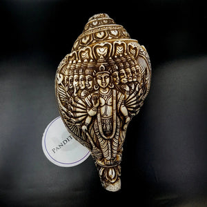 Lord Vishnu Carved Shankh