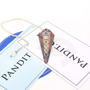 Mahogany Obsidian 7 Chakra Dowsing Pendulum