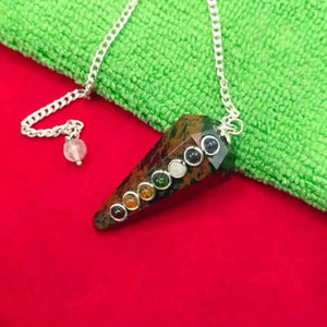 Mahogany Obsidian 7 Chakra Dowsing Pendulum