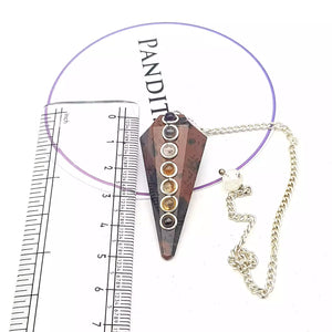 Mahogany Obsidian 7 Chakra Dowsing Pendulum