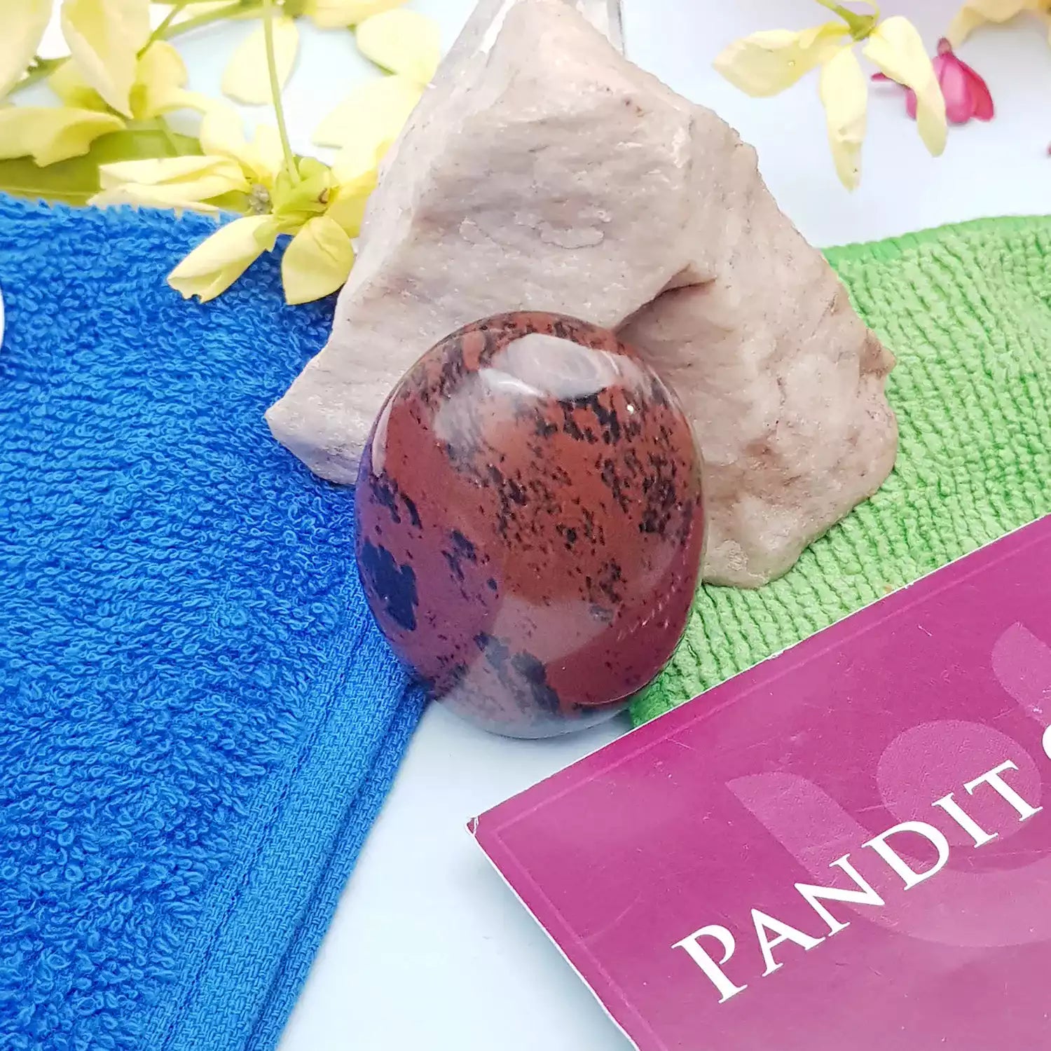 Mahogany Obsidian Healing Crystal Palm Stone