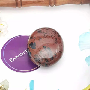 Mahogany Obsidian Healing Crystal Palm Stone