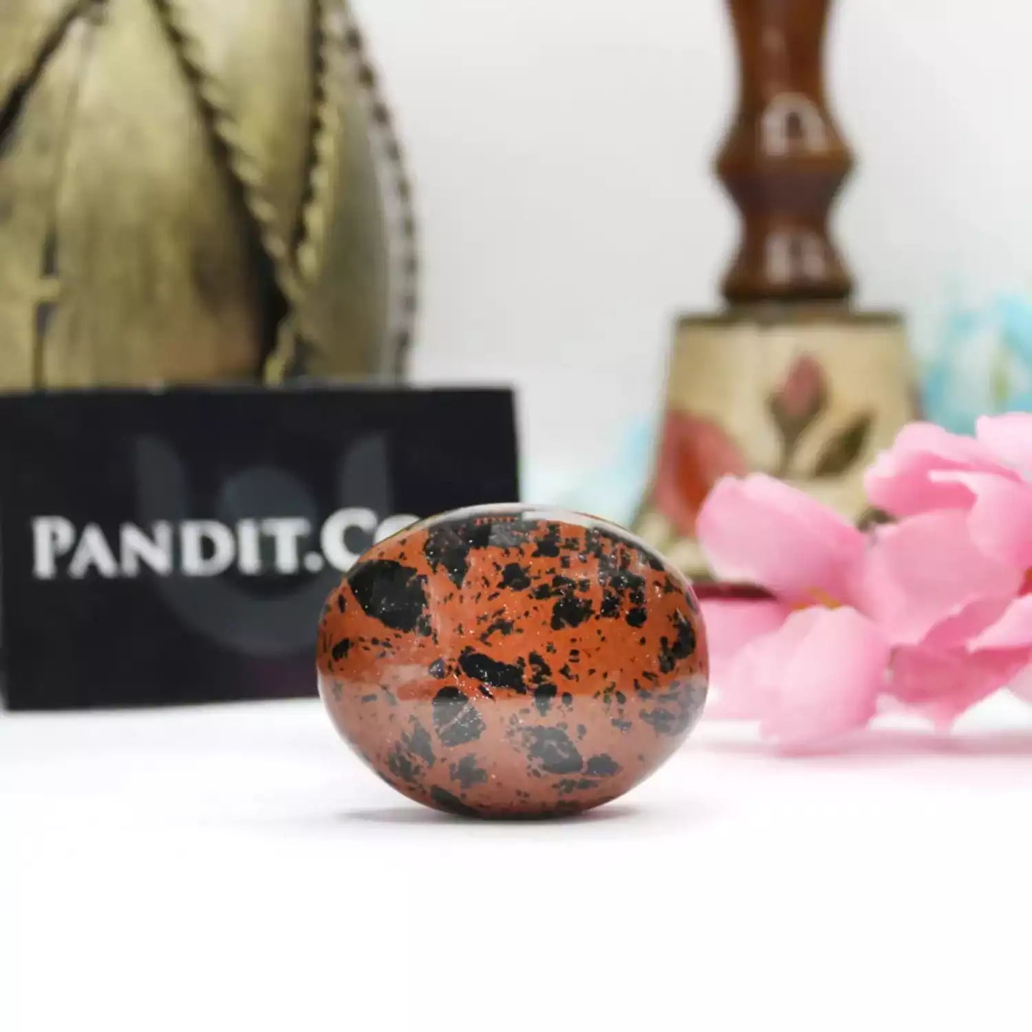 Mahogany Obsidian Healing Crystal Palm Stone