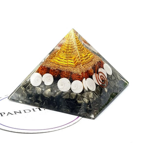 Money Magnet Pyrite Pyramid With Shri Yantra Rudraksha And Gomti Chakra