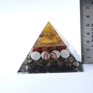 Money Magnet Pyrite Pyramid With Shri Yantra Rudraksha And Gomti Chakra