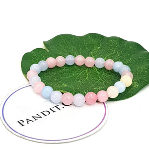 Morganite Bracelet — clasp and elastic threading detail