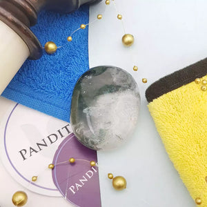 Moss Agate Healing Crystal Palm Stone