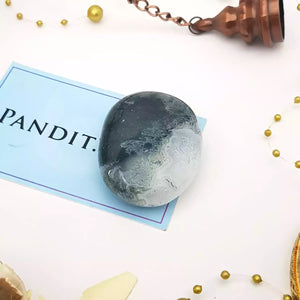 Moss Agate Healing Crystal Palm Stone