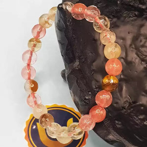 Multi Cherry Quartz Diamond Cut Bracelet