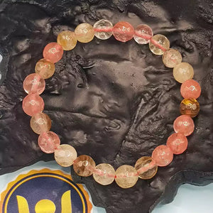 Multi Cherry Quartz Diamond Cut Bracelet