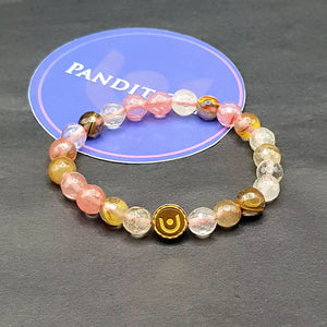 Multi Cherry Quartz Diamond Cut Bracelet