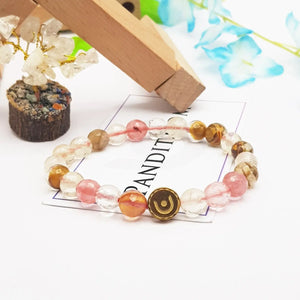 Multi Cherry Quartz Diamond Cut Bracelet