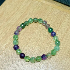 Multi Fluorite Diamond Cut Bracelet