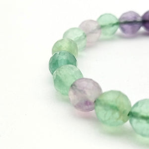 Multi Fluorite Diamond Cut Bracelet