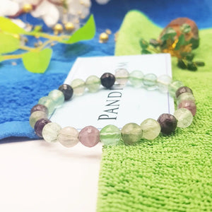Multi Fluorite Diamond Cut Bracelet