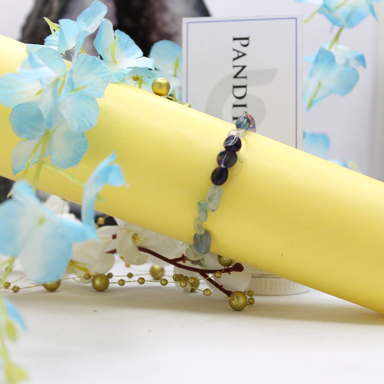 Multi Fluorite Tumble Bracelet