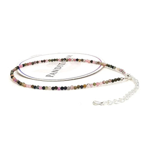 Multi Tourmaline Anklet — close-up of gemstone beads detail