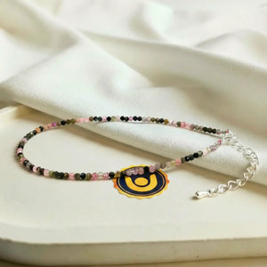 Multi Tourmaline Anklet — main anklet view showing stones and chain