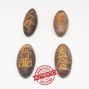 Narmada Lingam Reiki Symbol Healing Stones Set