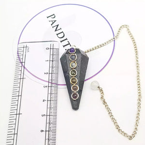 Nuummite 7 Chakra Dowsing Pendulum