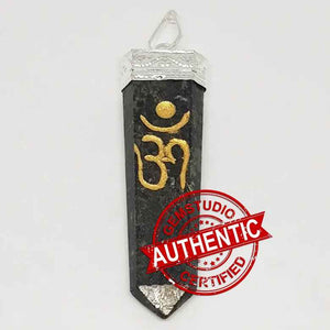 Nuummite Om Pencil Pendant