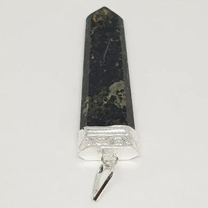 Nuummite Om Pencil Pendant