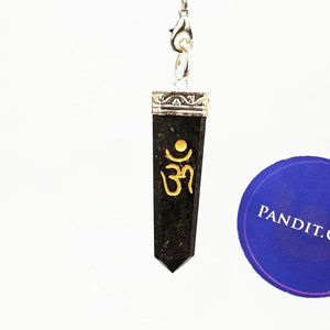 Nuummite Om Pencil Pendant
