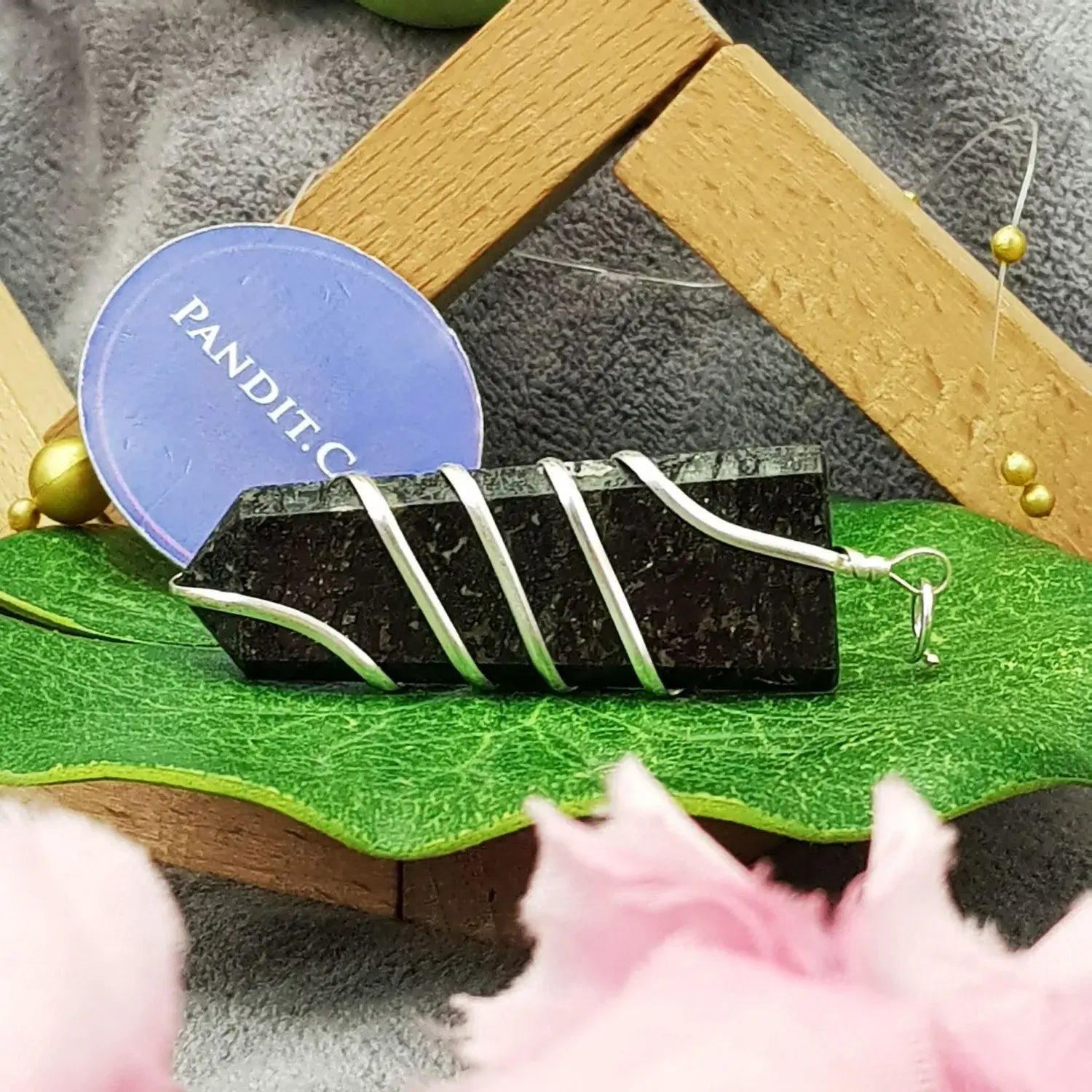 Nuummite Spiral Pencil Pendant