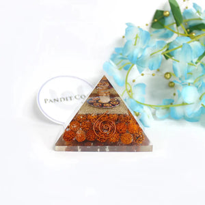 Om Orgone Pyramid With Rudraksha Beads Big