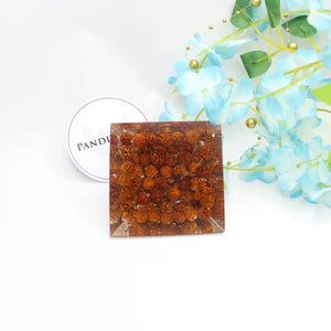Om Orgone Pyramid With Rudraksha Beads Big