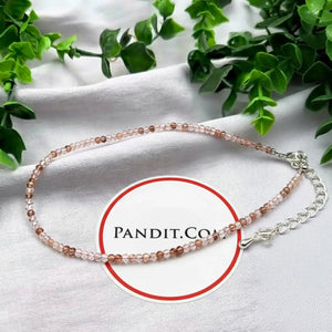 Orange Rutilated Quartz Anklet — main anklet view showing stones and chain