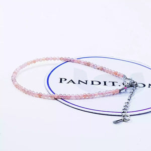 Peach Moonstone Adjustable Diamond Cut Bracelet