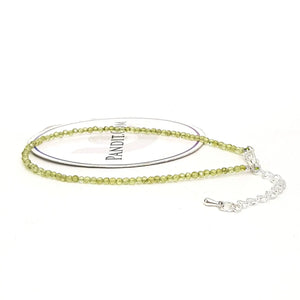 Peridot Anklet — close-up of gemstone beads detail