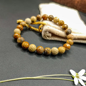 Picture Jasper Diamond Cut Bracelet