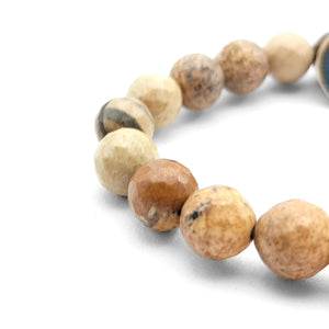 Picture Jasper Diamond Cut Bracelet