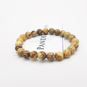 Picture Jasper Diamond Cut Bracelet