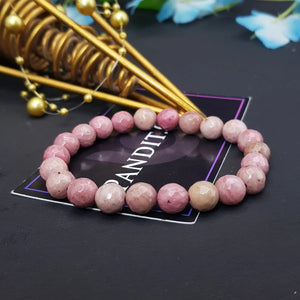 Pink Rhodonite Diamond Cut Bracelet