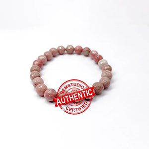 Pink Rhodonite Diamond Cut Bracelet