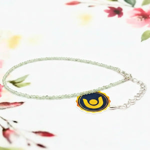 Prehnite Anklet — main anklet view showing stones and chain
