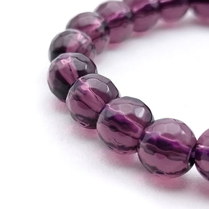 Purple Diamond Cut Glass Bracelet