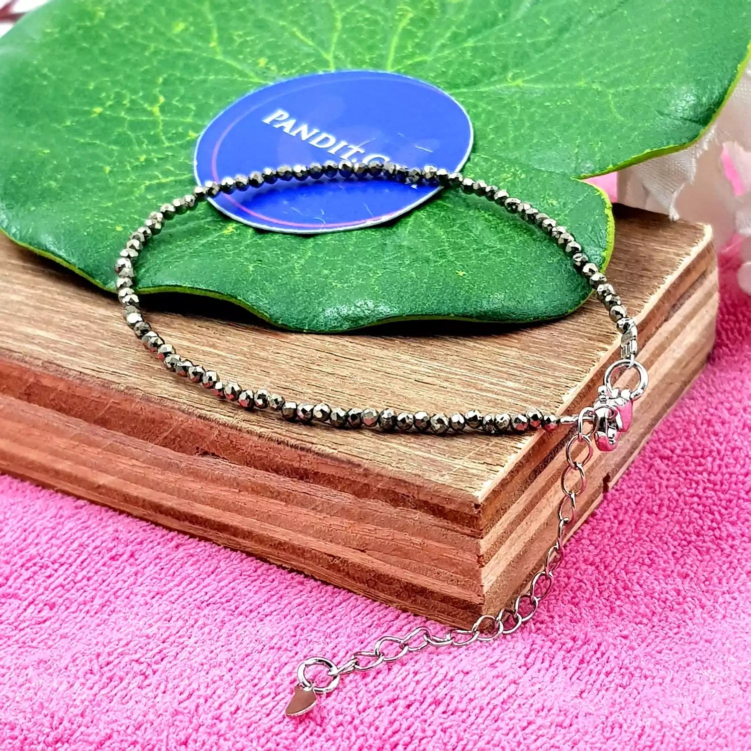 Pyrite Adjustable Diamond Cut Bracelet