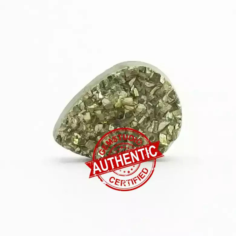 Pyrite Gemstone — close-up detail showing texture and craftsmanship