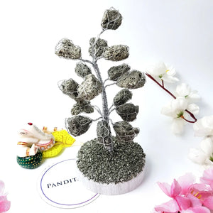 Pyrite Gemstone Tree with Selenite Charging Plate