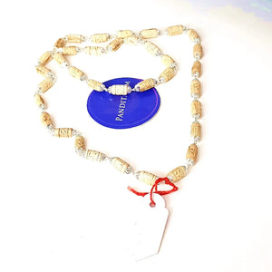 Radha Name Tulsi Mala with Silver Capping