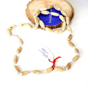 Radha Name Tulsi Mala with Silver Capping