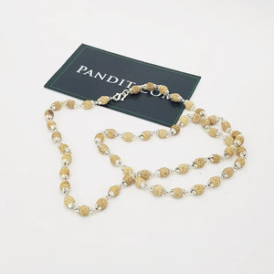Radha Name Tulsi Mala with Silver Capping