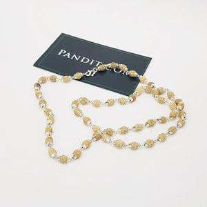 Radha Name Tulsi Mala With Silver Capping