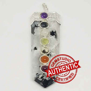 Rainbow Moonstone 7 Chakra Pencil Pendant
